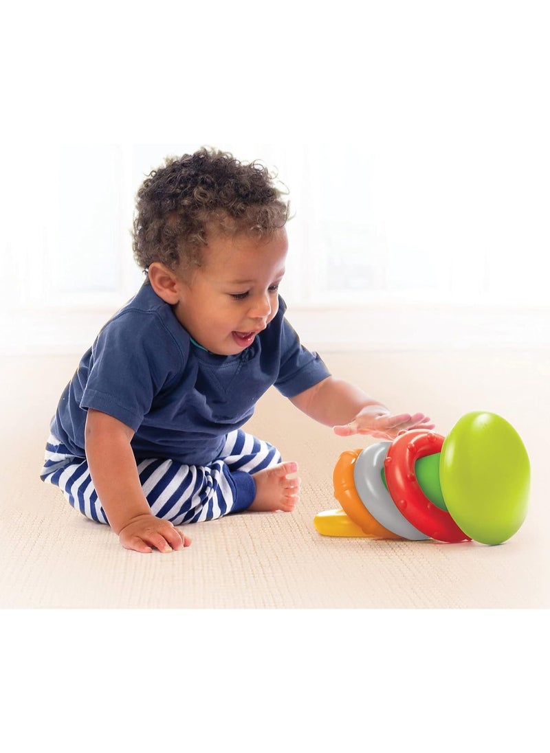TOY GARDEN Rock'N Stack Rings Toy for Babies – Colorful Stacking Ring Tower for Toddlers – Classic Early Learning Toy for Fine Motor Skills, Shape & Color Recognition  - Image 3