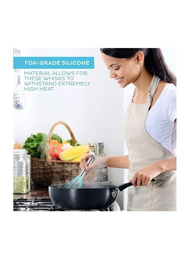 Wired Whisk مجموعة خفاقات سيليكون من 3 - خفاق سلكي للطهي غير مخدش - خفاقات للطهي - خفاق يدوي - أداة خفق - أداة خفق من الفولاذ المقاوم للصدأ - Image 2