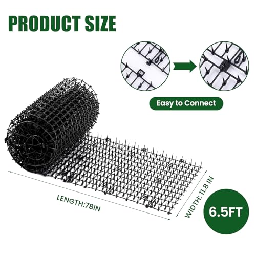 Aurnoet Cat Scat Mat with Spikes 6.5FT Cat Deterrent Mats Plastic Scat Mat for Dogs and Cats Spike Deterrent - Image 2