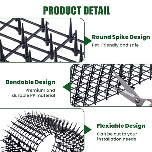 Aurnoet Cat Scat Mat with Spikes 6.5FT Cat Deterrent Mats Plastic Scat Mat for Dogs and Cats Spike Deterrent - Image 3