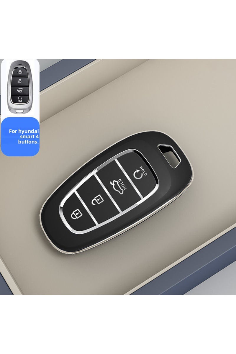 غطاء حماية أسود ناعم من مادة TPU لمفتاح السيارة، مناسب لسيارات هيونداي توسان، سولاريس، سوناتا هايبرد، نيكسو، NX4 Sa