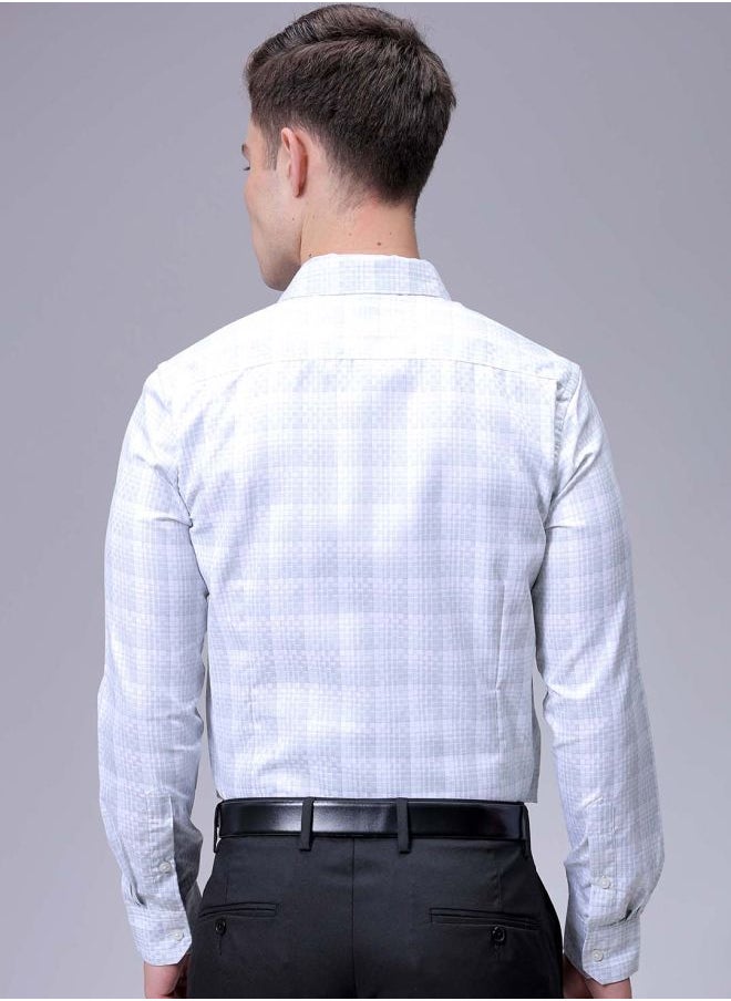 The Indian Garage Co Men Slim Fit Checkered Full Sleeves Cutaway Collar Formal Shirt  - Image 2
