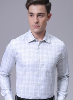The Indian Garage Co Men Slim Fit Checkered Full Sleeves Cutaway Collar Formal Shirt  - Image 1