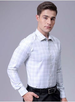 The Indian Garage Co Men Slim Fit Checkered Full Sleeves Cutaway Collar Formal Shirt  - Image 4