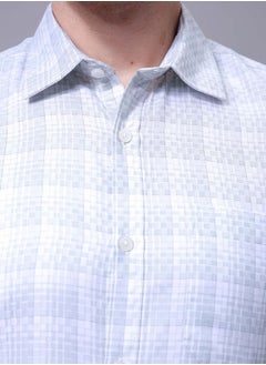 The Indian Garage Co Men Slim Fit Checkered Full Sleeves Cutaway Collar Formal Shirt  - Image 5