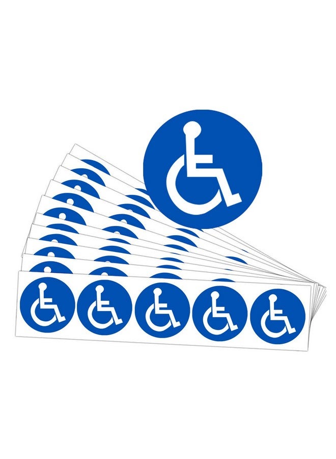 Besttile Disabled Wheelchair Symbol Labels Handicap Signs Stickers 2 Inch Round Convenient Decals For Handicapped Parking 60 Pcs - Image 1