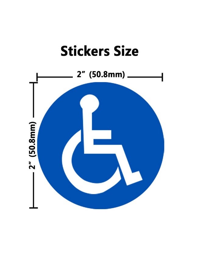 Besttile Disabled Wheelchair Symbol Labels Handicap Signs Stickers 2 Inch Round Convenient Decals For Handicapped Parking 60 Pcs - Image 2