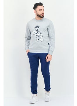 New Balance Men Relaxed Fit Long Sleeve Outdoor Sweatshirt, Heather Grey  - Image 2