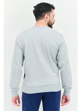 New Balance Men Relaxed Fit Long Sleeve Outdoor Sweatshirt, Heather Grey  - Image 3