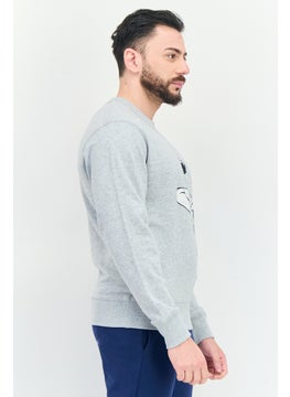 New Balance Men Relaxed Fit Long Sleeve Outdoor Sweatshirt, Heather Grey  - Image 4