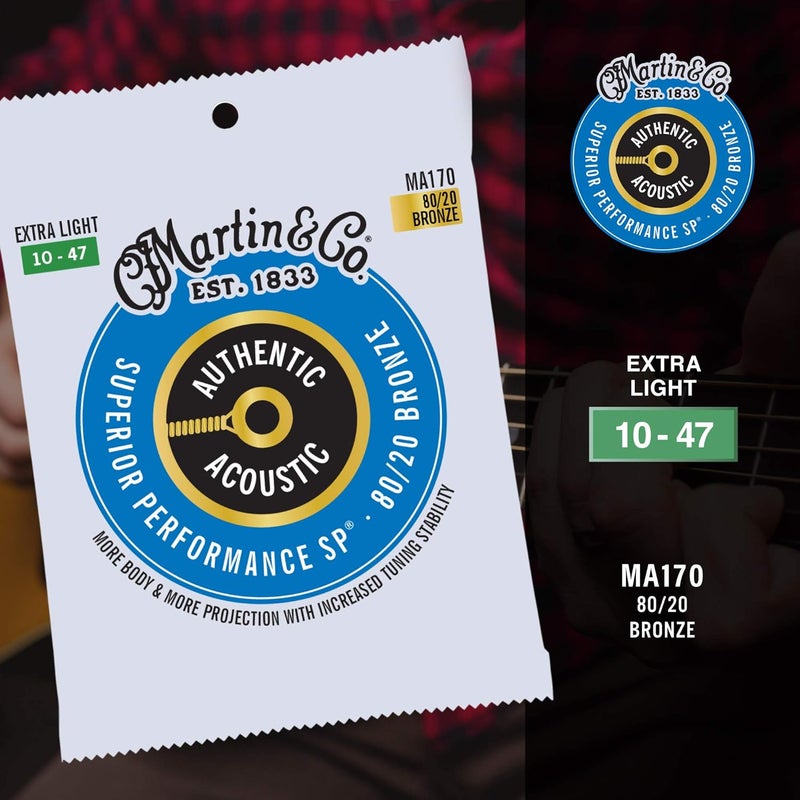 Martin MA170 Authentic Acoustic - SP - 80/20 Bronze Extra Light Guitar Strings (10-47) - Image 4