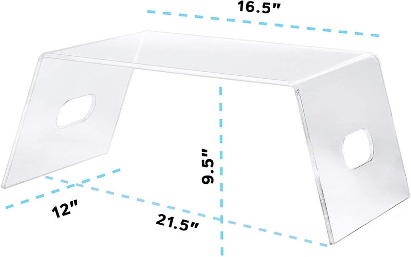 Indian Decor 222017 Acrylic Monitor Stand Clear Laptop Riser Desk Organizer and Under Storage Portable Lap TopTV Screen Tray Mobile Drawing Table for Bed and Couch  - Image 3