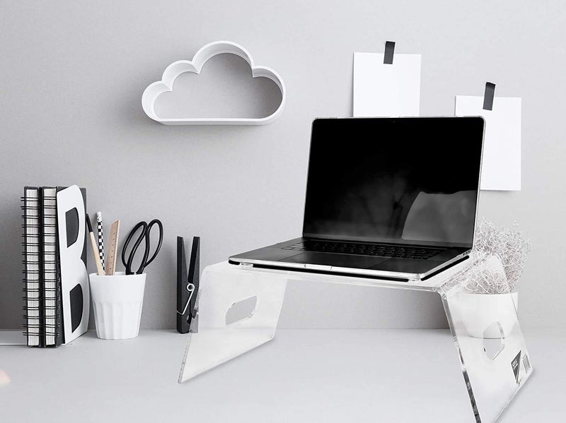 Indian Decor 222017 Acrylic Monitor Stand Clear Laptop Riser Desk Organizer and Under Storage Portable Lap TopTV Screen Tray Mobile Drawing Table for Bed and Couch  - Image 5