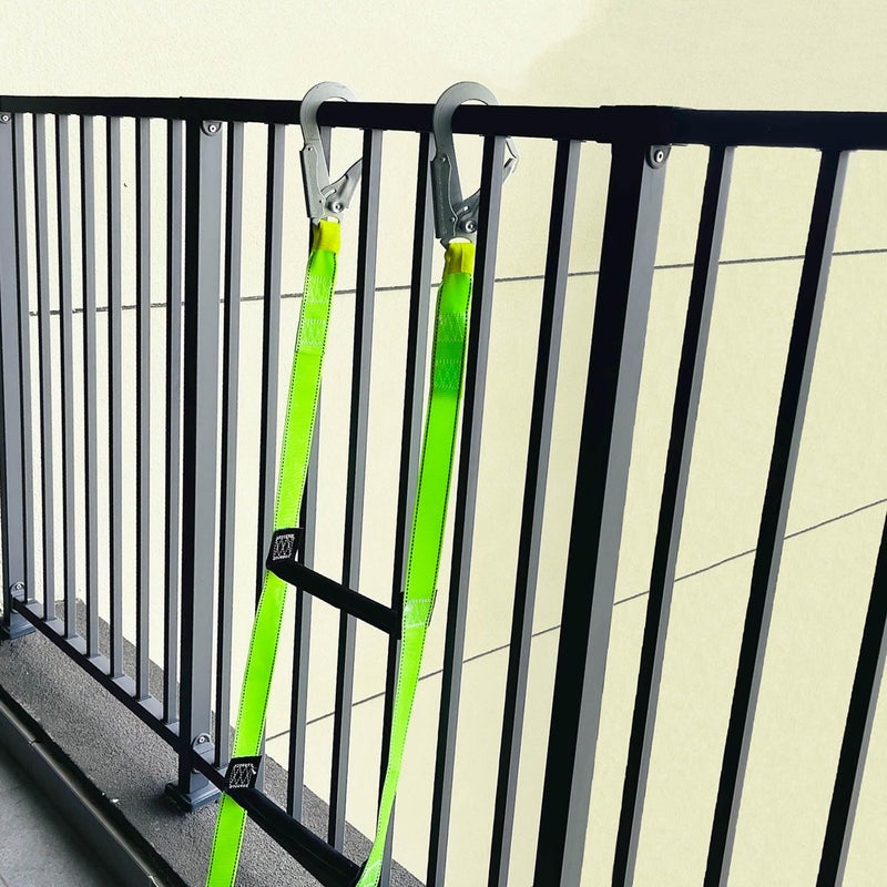 FKNGS Fire Escape Ladder with 2 Heavy Hooks, 16.7 Feet Emergency Fire Ladder for 2-3 Story Homes, Reusable Safety Rope Ladders for Balcony Railing Treehouse, Green - Image 2