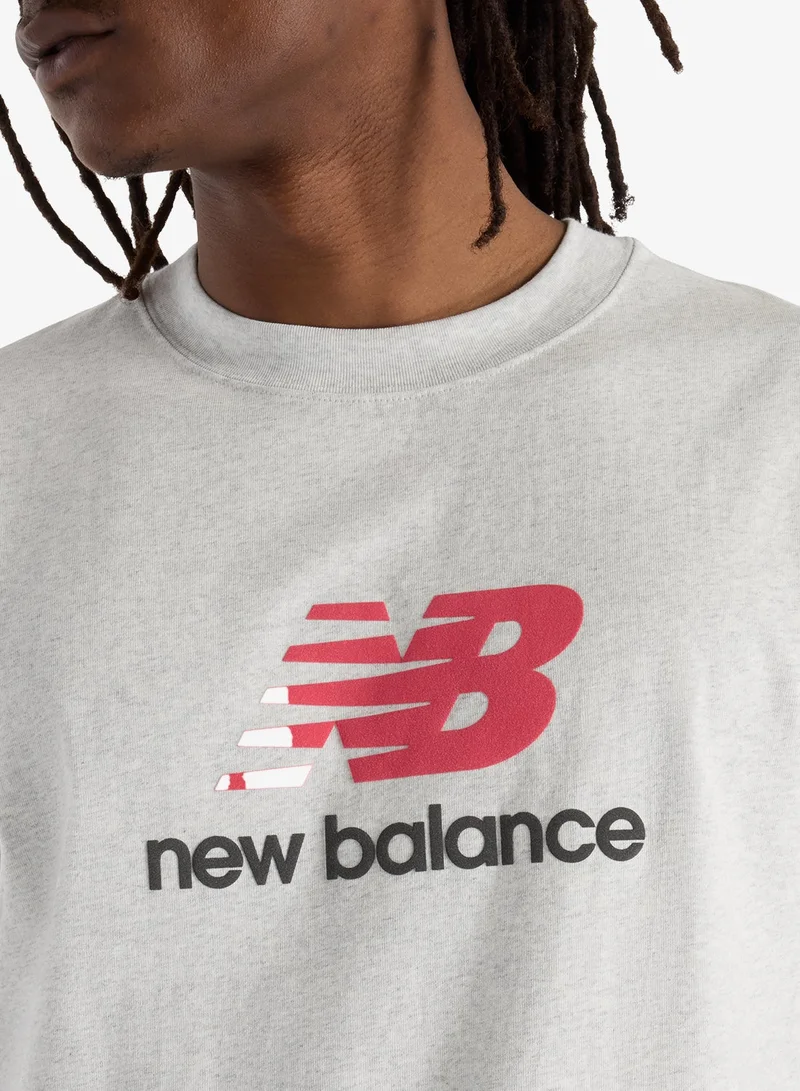 New Balance ash heather (047) Athletics Logo T-Shirt for Men | Best Price UAE