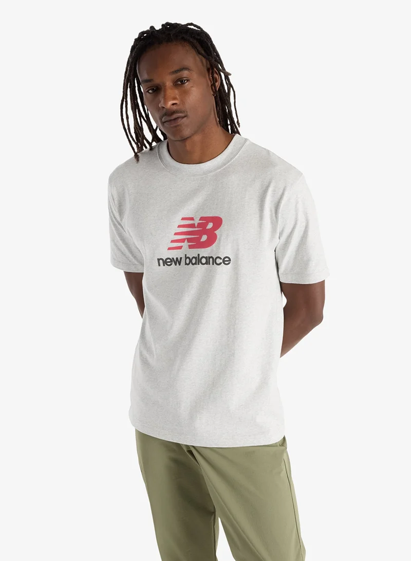 New Balance ash heather (047) Athletics Logo T-Shirt for Men | Best Price UAE