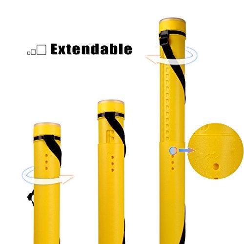 TRANSON Durable Poster Storage Tube with Straps 24"-40" Extendable for Blueprints, Artwork, Maps, Posters Color Yellow - Image 3