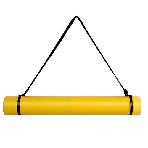 TRANSON Durable Poster Storage Tube with Straps 24"-40" Extendable for Blueprints, Artwork, Maps, Posters Color Yellow - Image 1