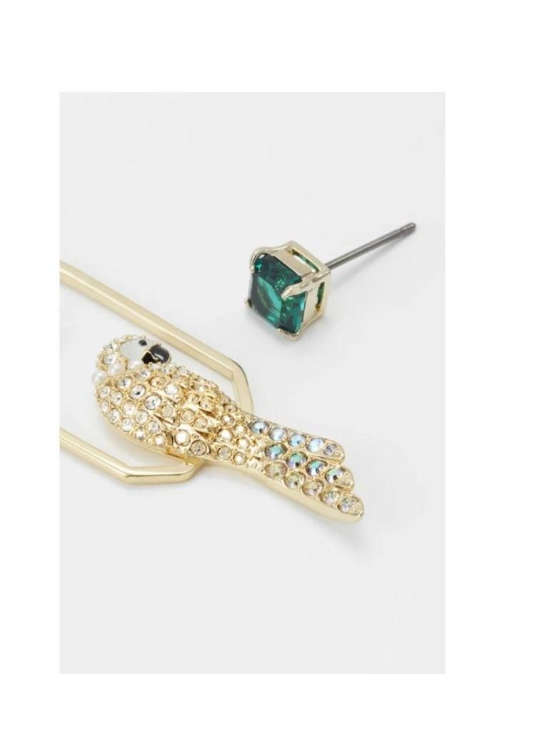 Chomel - SWAROVSKI TROPICAL PARROT Pierced Earrings, Light Ombre, Gold-tone plated - Image 1