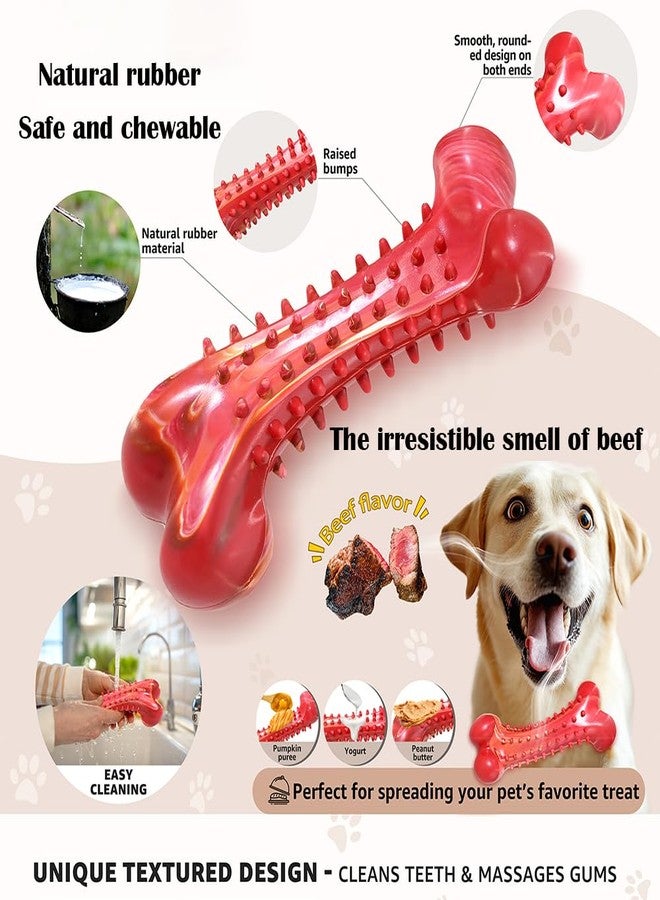 SLAUNT Durable Natural Rubber Dog Chewing Toys,Indestructible Dog Chew Toy,Puppy Chew Toy for Aggressive Chewers,Teeth Cleaning & Reduce Boredom for Small Medium Large Breeds（Red） - Image 2