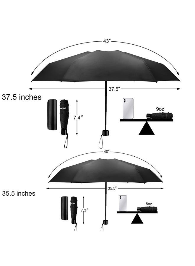 TradMall Mini Travel Umbrella, Portable Lightweight Compact Parasol with 95% UV Protection for Sun & Rain, Black - Image 3