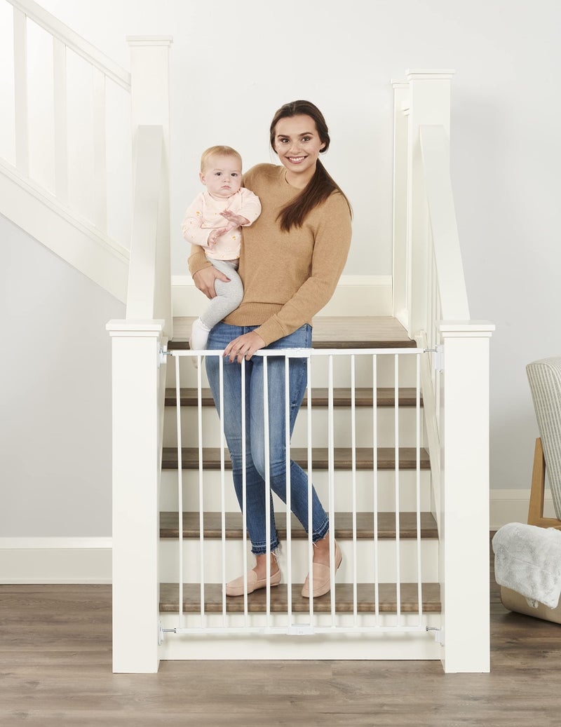 Regalo 2in1 Extra Tall Easy Swing Stairway and Hallway Walk Through Baby Gate White