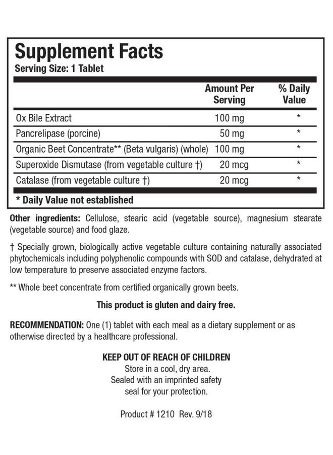 Biotics Research مكمل إنزيمات الهضم من بيولوجيا الأبحاث بيتا-بلس™ أملاح الصفراء الغذائية لإنتاج الصفراء بدون مرارة - يدعم وظيفة الكبد العامة، يساعد في هضم الدهون، يوفر بيتاين 180 قرص - Image 2