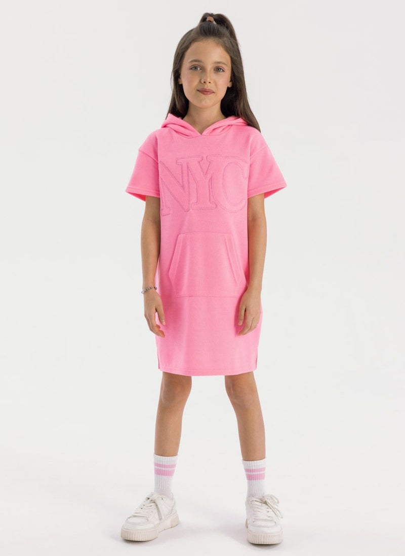 MINOTI Pink Hoodie Dress  - Image 1