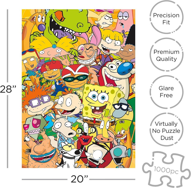 AQUARIUS Nickelodeon 90s Puzzle - 1000 Piece Jigsaw Puzzle - Officially Licensed Merchandise - 20 x 28 Inches - Image 2