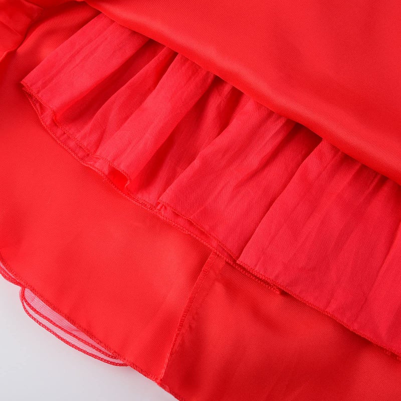 Uhnice Sequin Sleeveless Tulle Mesh Flower Girl Party Dress (5, Red) - Image 2
