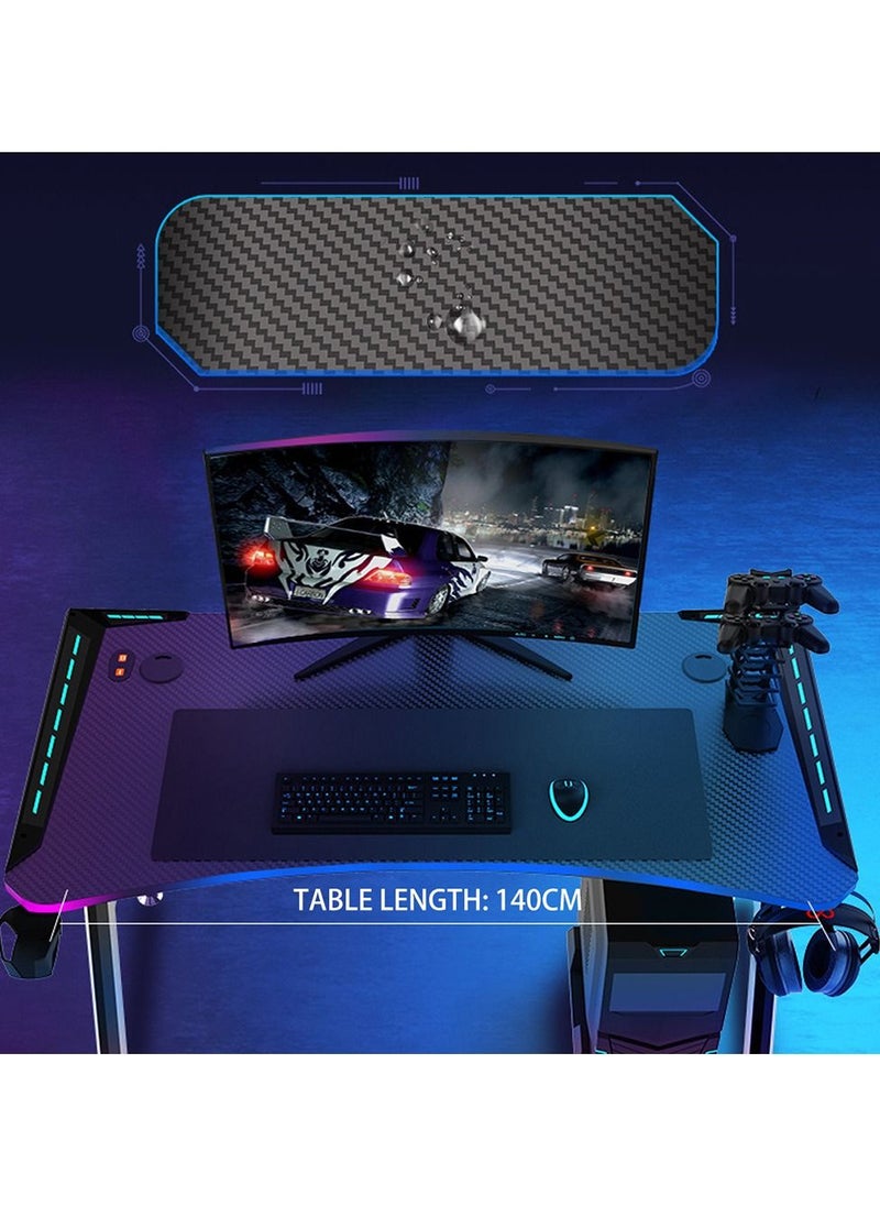 Arabest - Gaming Desk,47 Inch PC Computer Desk, Home Office Desk Table Gamer Workstation, Simple Game Table, Black - Image 1
