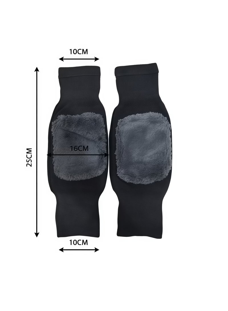 S-Quality Unisex Winter Wool Knee Warmers, Thick Cashmere Knee Support Sleeves, Soft Thermal Leg Pads for Men & Women, Comfortable for Sports and Daily Wear (Dark Grey) - Image 4