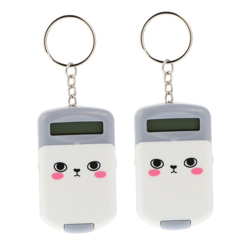 Grey Plastic Mini Desktop Calculator Portable Compact Design for School Office - Image 2