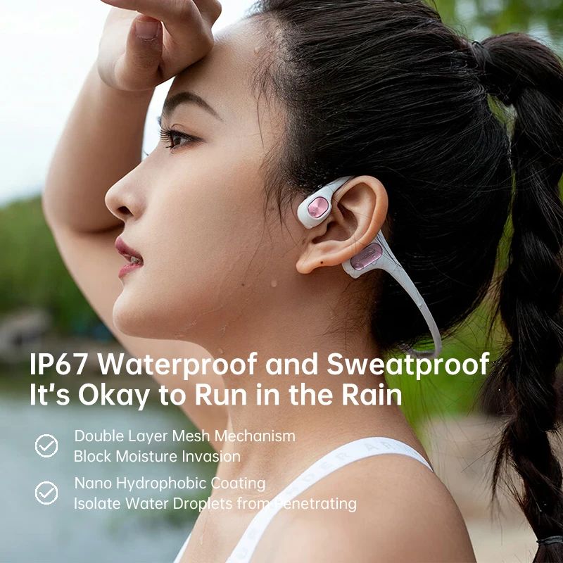 Mojawa Mojo2 Bluetooth Bone Conduction Sports Wireless Open-Ear Headphones, Black - Image 3