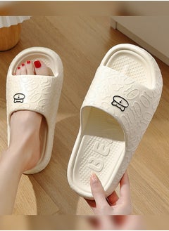 Joychic Lovely Cartoon Bear Pattern Soft Thick Bottom Home Slipper Anti Slip Wear Resistant Shower Slipper with High Resilience for Women White  - Image 2