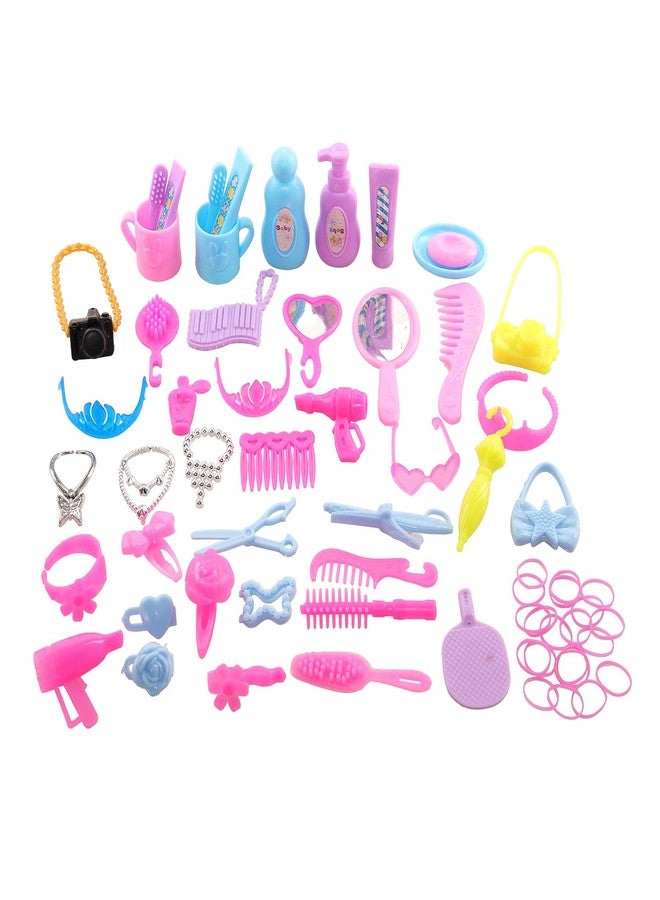 BARWA 43 PCS Doll Accessories Travel Toiletries Clip Bag Crown Necklace Comb Camera Rubber Band for 11.5 inch Doll Xmas Gift… - Image 2