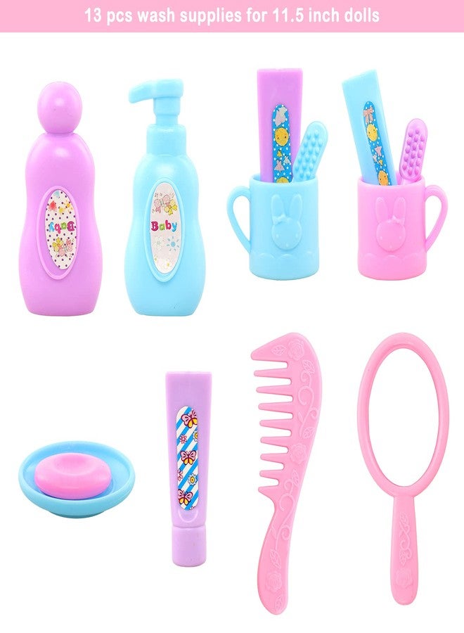 BARWA 43 PCS Doll Accessories Travel Toiletries Clip Bag Crown Necklace Comb Camera Rubber Band for 11.5 inch Doll Xmas Gift… - Image 4