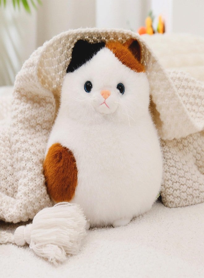 PEACH CAT دبدوب قطة كاليكو فاتحة من بيش - لعبة قطة صغيرة ناعمة هدايا للأطفال بيضاء 7.9" - Image 5