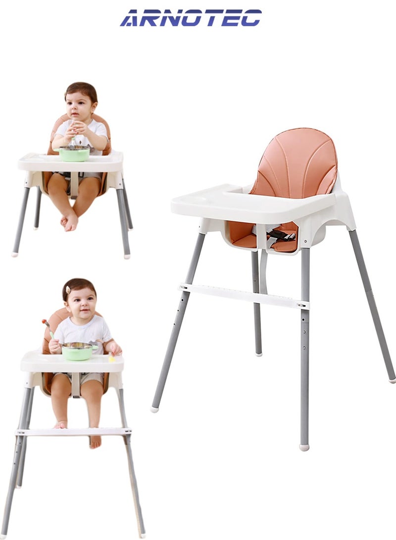 ARNOTEC Baby High Chair – Adjustable Toddler Highchair with Removable Tray, 3-Point Harness, Footrest, Easy to Clean, Removable for Storage, Ideal for Babies 6 Months to 6 Years - Image 2