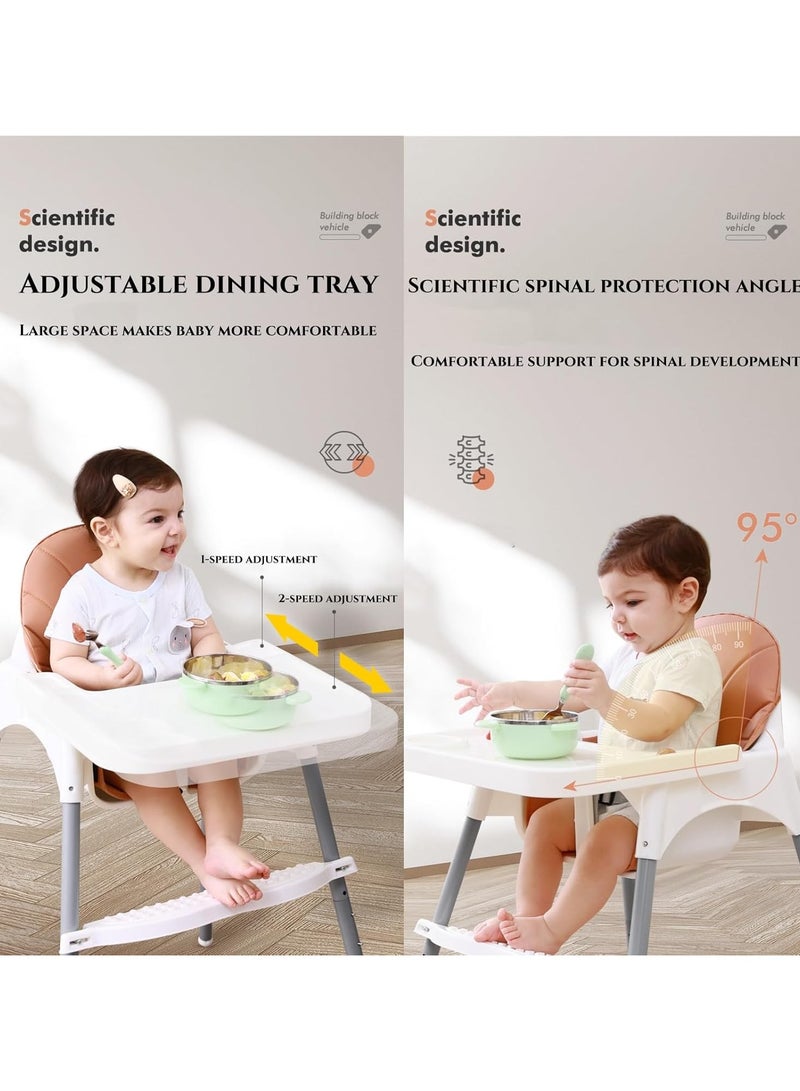 ARNOTEC Baby High Chair – Adjustable Toddler Highchair with Removable Tray, 3-Point Harness, Footrest, Easy to Clean, Removable for Storage, Ideal for Babies 6 Months to 6 Years - Image 3