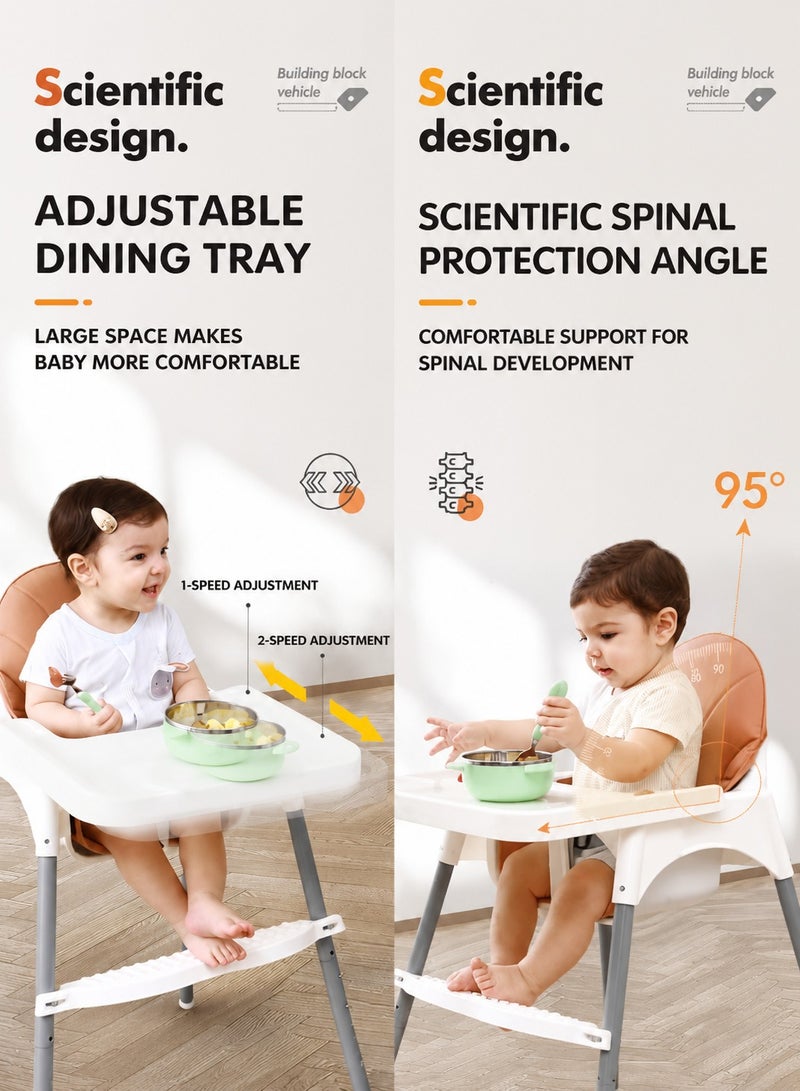 ARNOTEC Baby High Chair – Adjustable Toddler Highchair with Removable Tray, 3-Point Harness, Footrest, Easy to Clean, Removable for Storage, Ideal for Babies 6 Months to 6 Years - Image 3