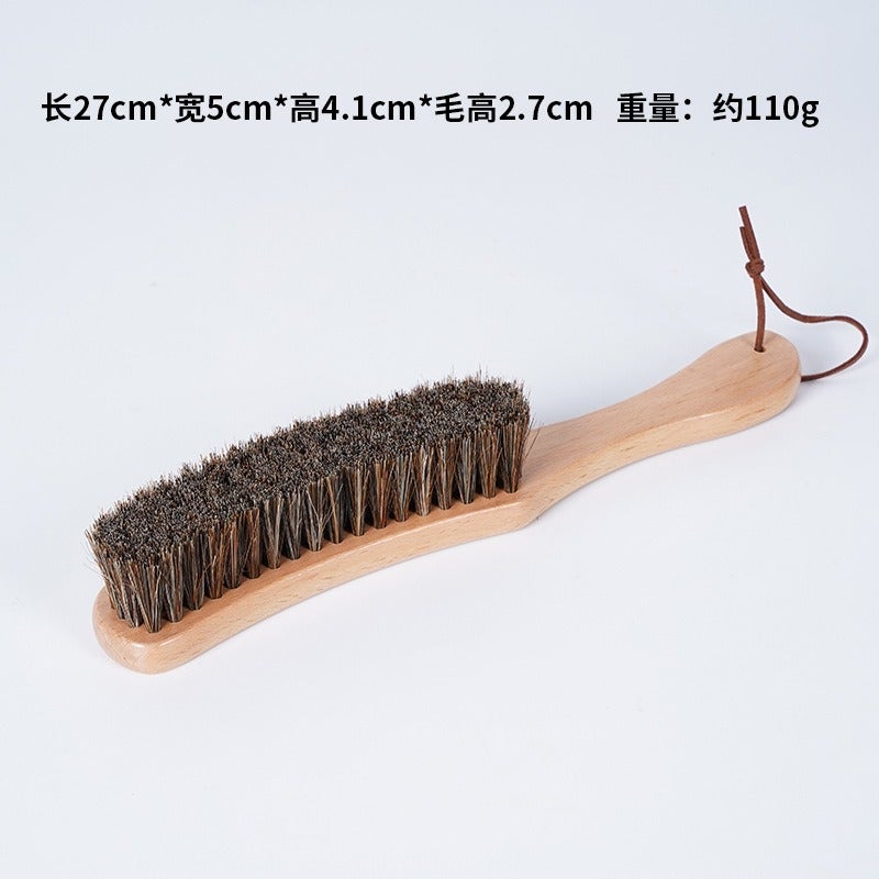 Premium Horsehair Shoe Brush – Soft Bristle Leather Care & Polishing Brush for Shoes, Boots, Bags and Leather Goods