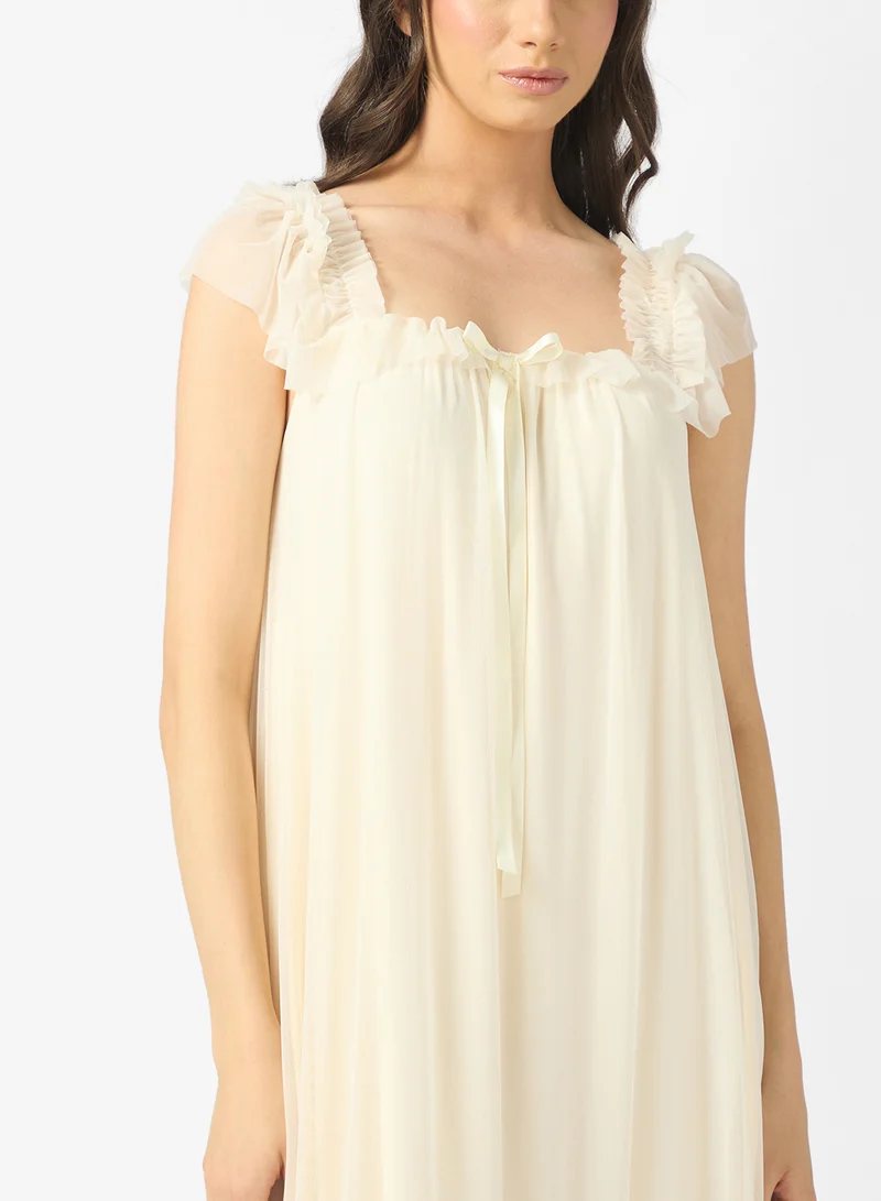 ELLA Night Dress With Baby Ruffles