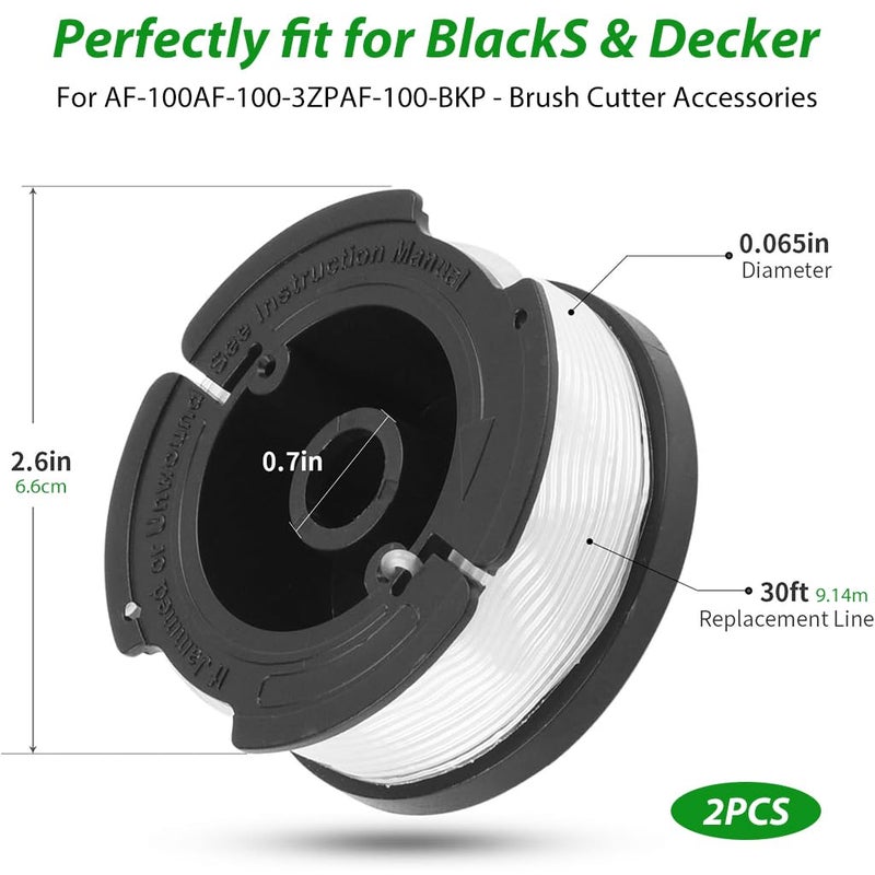 HASTHIP سلك جز العشب ® / سلك قاطع الأعشاب لاستبدال BLACK+DECKER، 30 قدم سلك جز الأعشاب النايلون - سلك/بكرة عالمية لـ AF-100AF-100-3ZPAF-100-BKP - ملحقات قاطع الفرشاة - Image 3