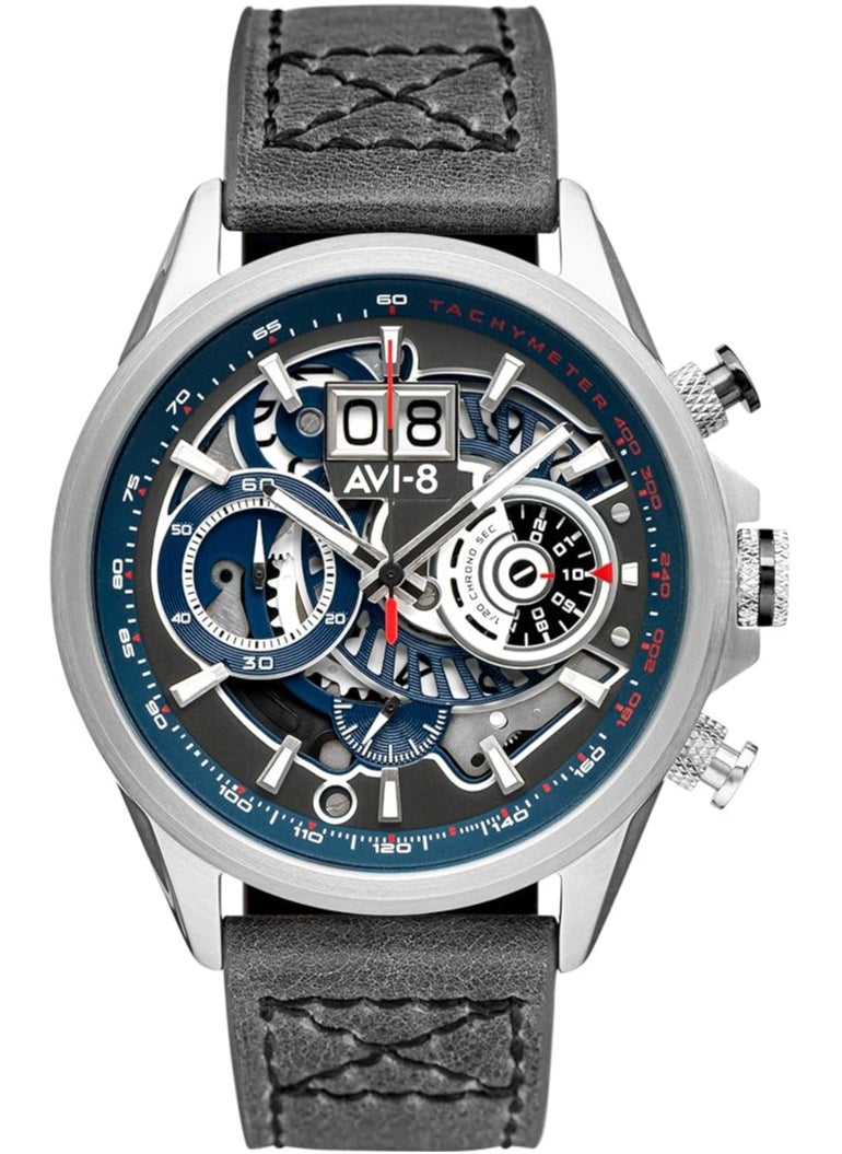 AVI-8 AV-4065-04, Chronograph Men Watches, Leather Strap  - Image 1