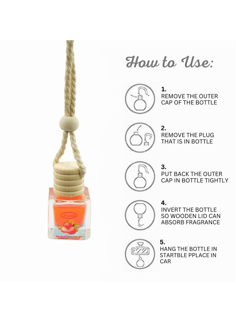 FRESH Strawberry Car Air Freshener - Hanging Perfume Diffuser - Image 4