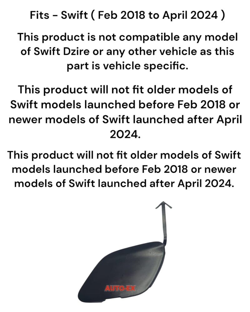 Auto-Ex Front Bumper Tow Hook Cover Cap Eye Cover Compatible/Replacement For Swift (Feb 2018 to April 2024) - Image 2