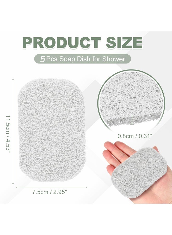 5Pcs White BPA-Free Soap Holder Pads, Soap Lifting Savers for Bathroom Shower Kitchen Travel - Image 2