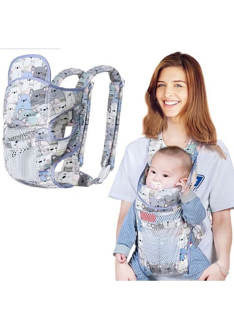 Gonice Baby Adjustable Wraps Carrier, Ergonomic Front Facing/Back Carriers with Essentials Storage Pocket for Newborn to Toddler 0-15kg, One Size Fits All  - Image 1