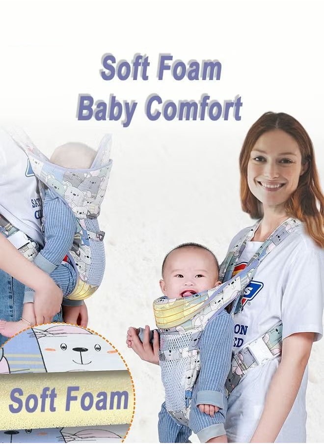 Gonice Baby Adjustable Wraps Carrier, Ergonomic Front Facing/Back Carriers with Essentials Storage Pocket for Newborn to Toddler 0-15kg, One Size Fits All  - Image 4